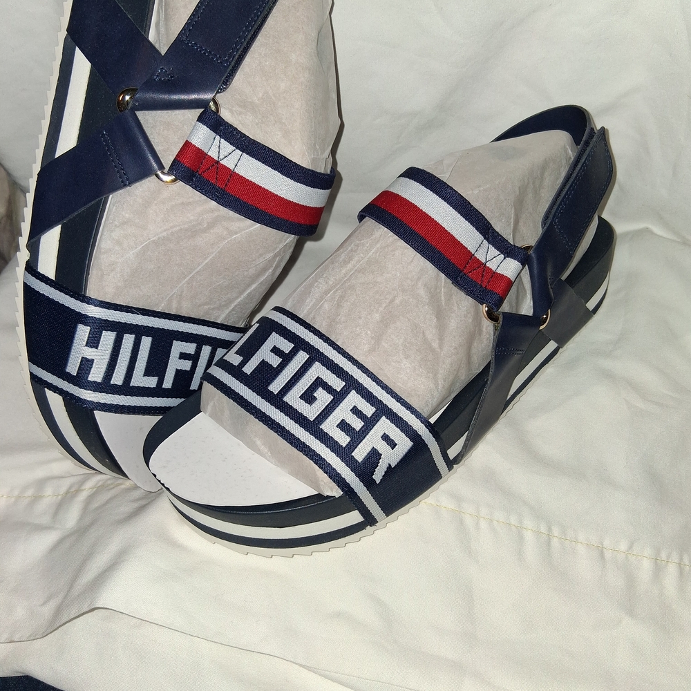 Tommy Hilfiger Blue and Red Sporty Sandals - Picture 5 of 5